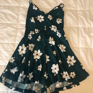 Forever 21 Green Romper with White And Orange.